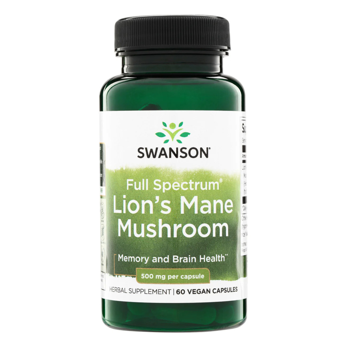 Swanson Lion's Mane Mushroom 500mg, 60 Capsules