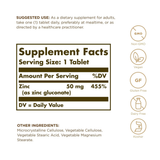 Solgar Zinc 50mg, 100 Tablets