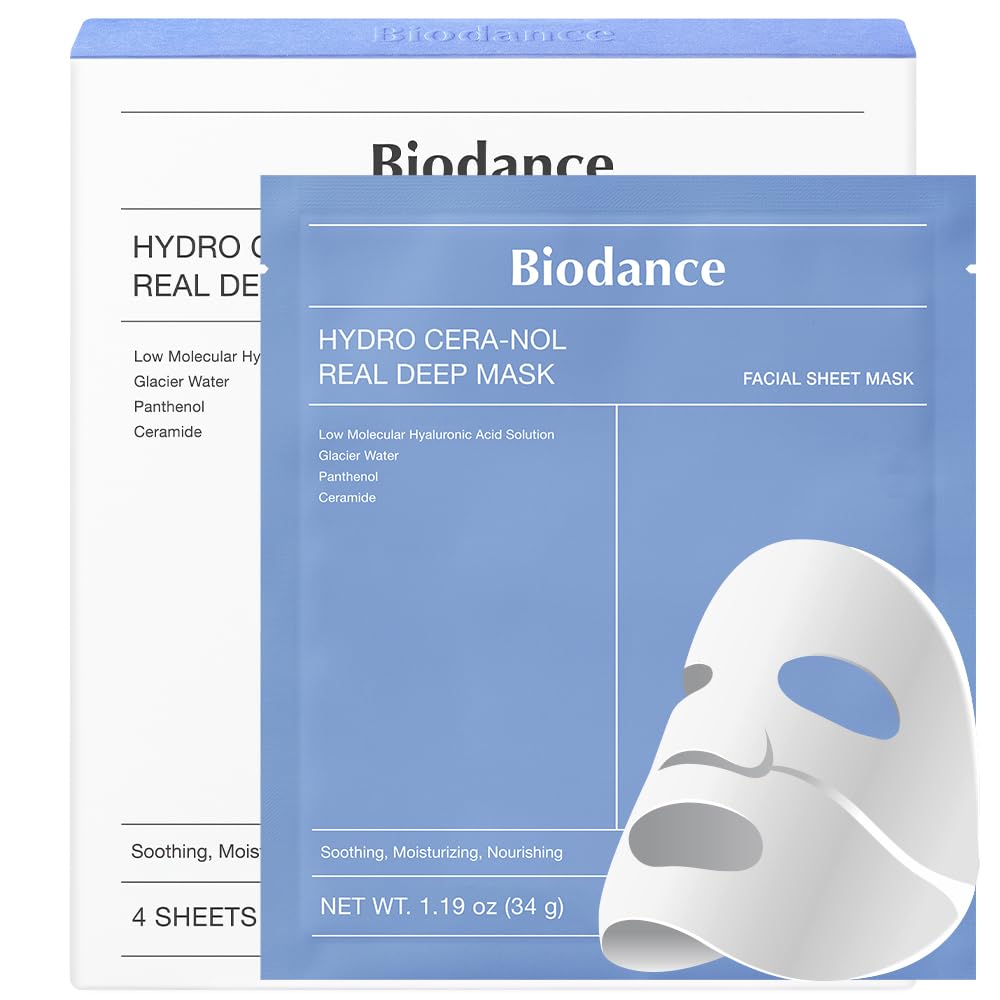Biodance Hydro Cera-nol Real Deep Mask, Overnight Hydrogel Mask, 1.19 oz (34 g), Pack of 4
