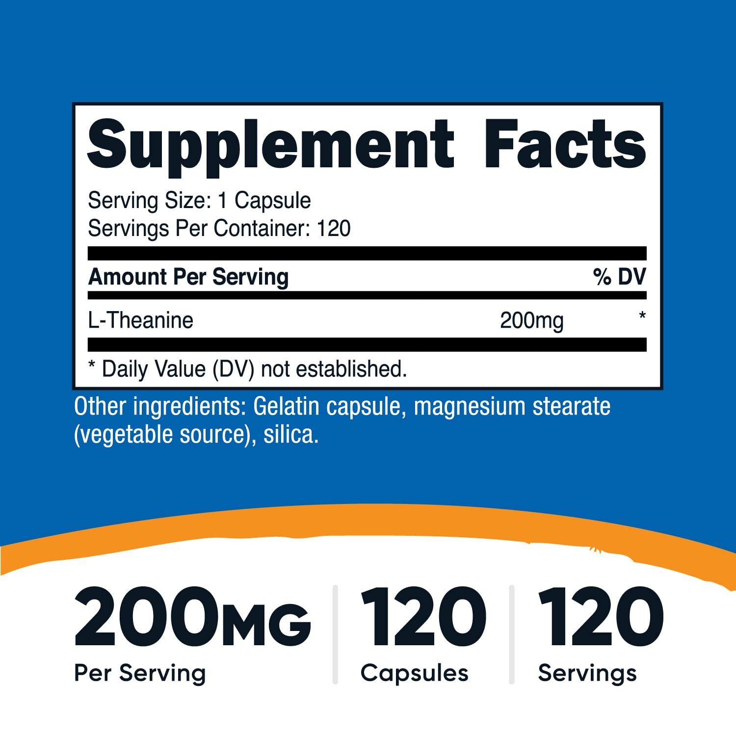 Nutricost L-Theanine 200mg; 120 Capsules - Double Strength