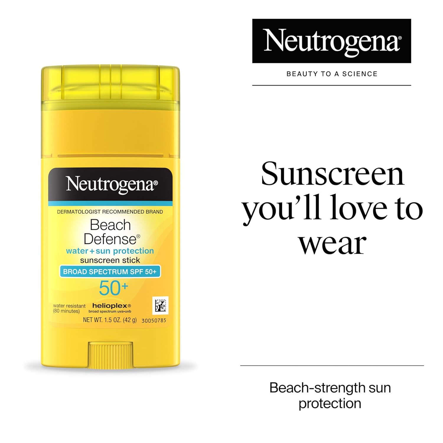 Neutrogena Beach Defense Sunscreen Stick Broad Spectrum SPF 50+, 42g (Pack of 1)