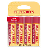 Burt's Bees 100% Natural Moisturizing Lip Balm, Pomegranate, 4 pcs