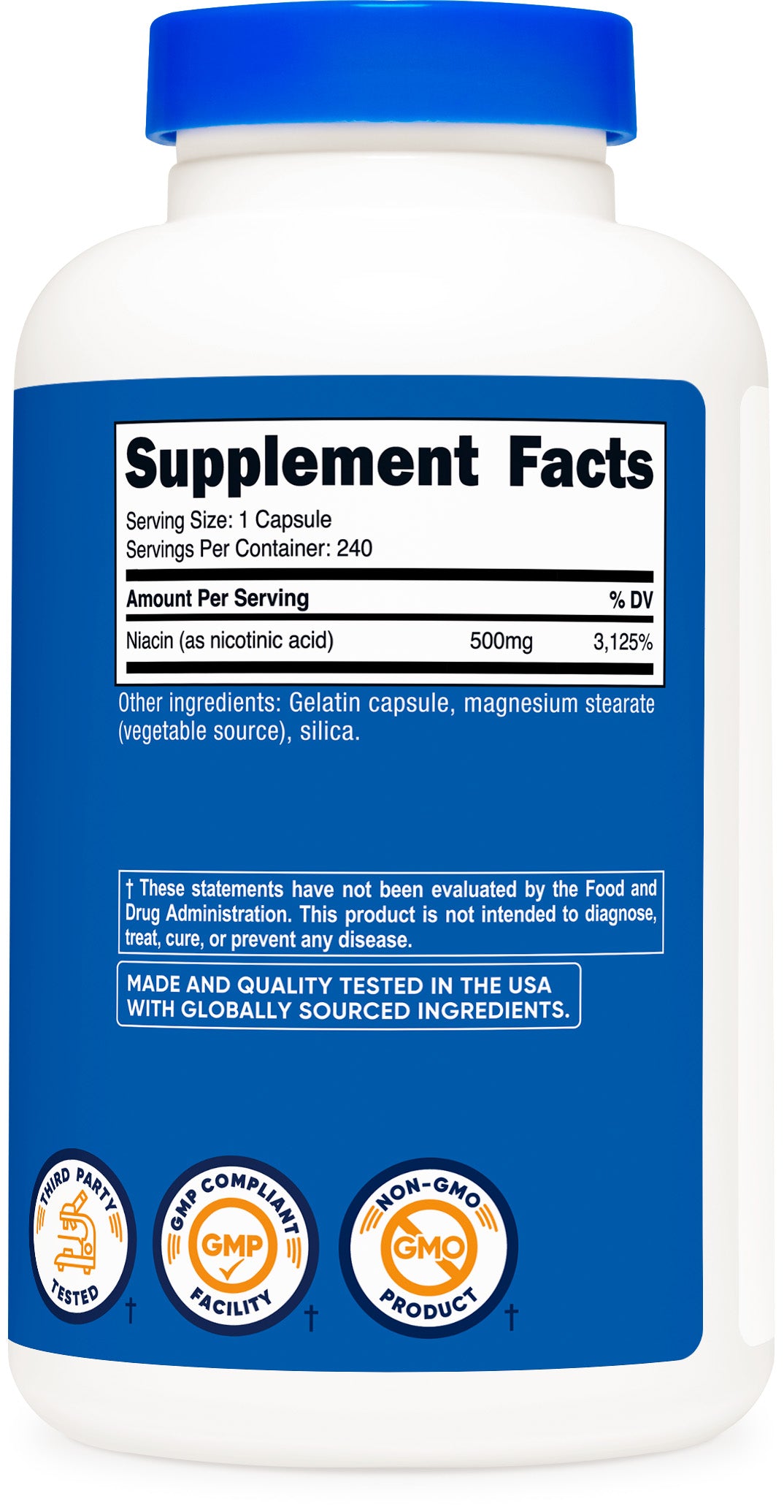 Nutricost Niacin 500mg 240ct - additional view