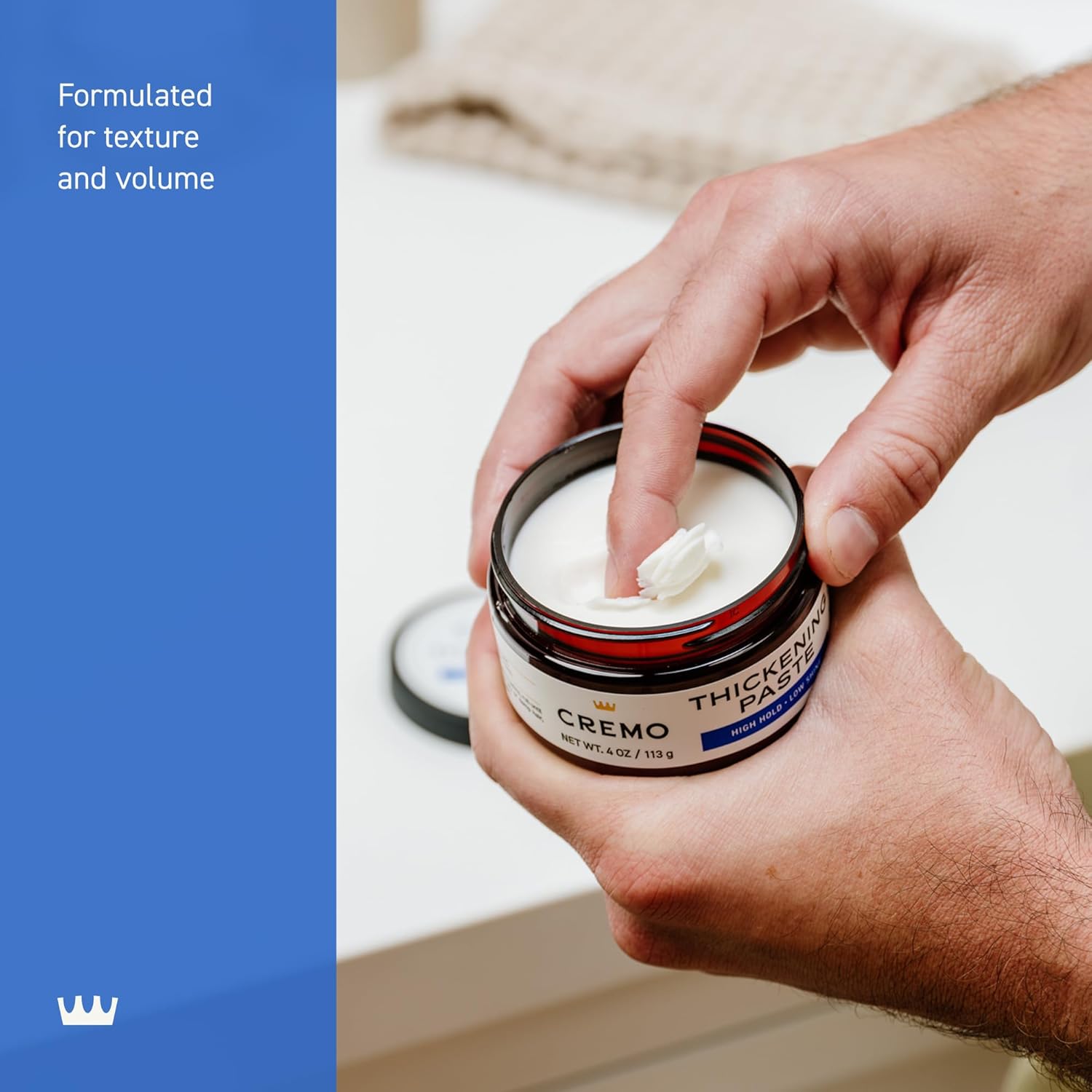 Cremo Barber Grade Hair Styling Thickening Paste, High Hold, Low Shine, 4 Ounce