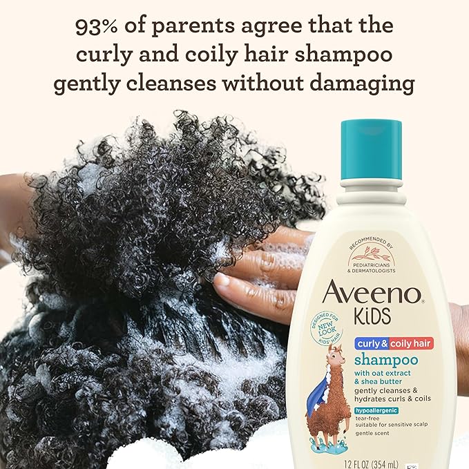 Aveeno Baby Kids Curly Hair Shampoo With Oat Extract & Shea Butter 12 Fl Oz