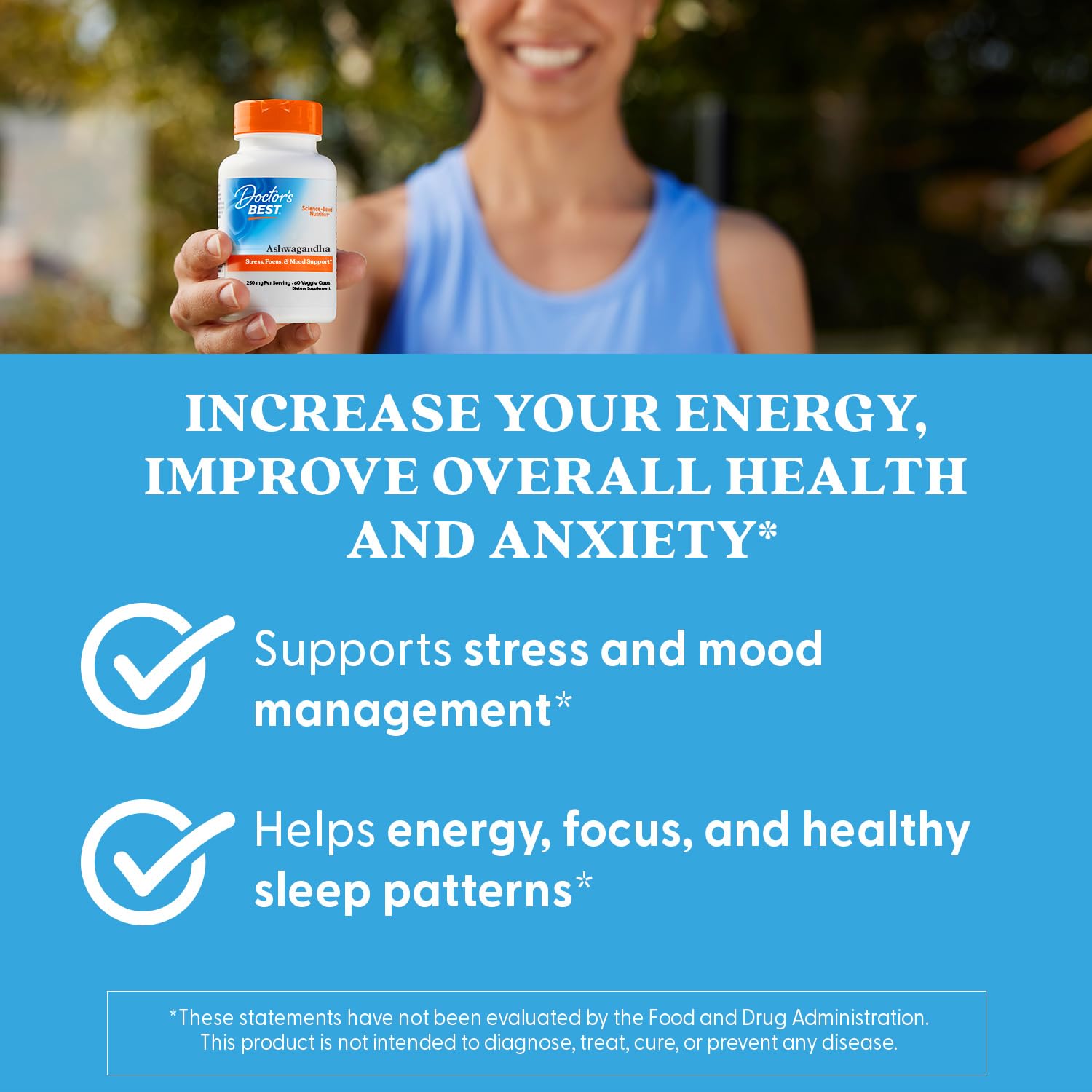 Doctor's Best Ashwagandha Featuring Sensoril, Non-Gmo, Gluten Free, 125 Mg, 60 Veggie Caps