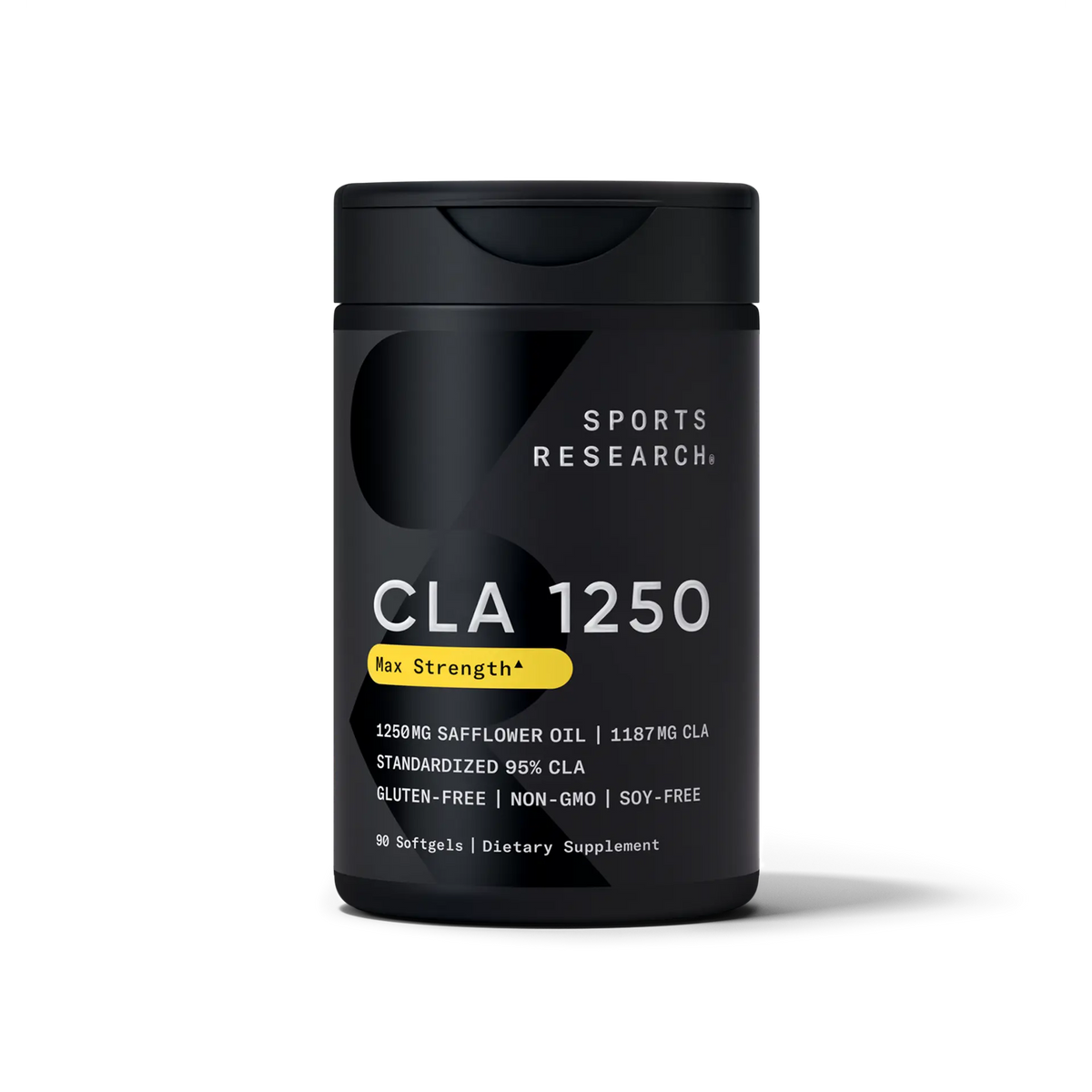 Sports Research CLA 1250mg 90 Softgels - front of bottle