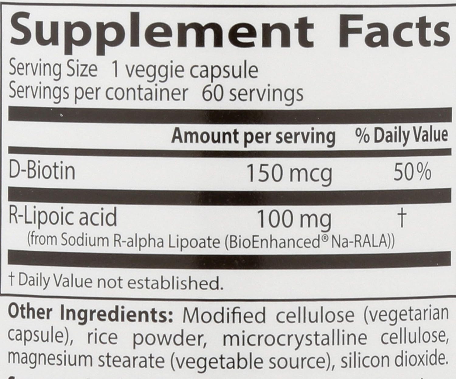 Doctor's Best Best Stabilized R-Lipoic Acid, 100mg, Veggie Caps 60