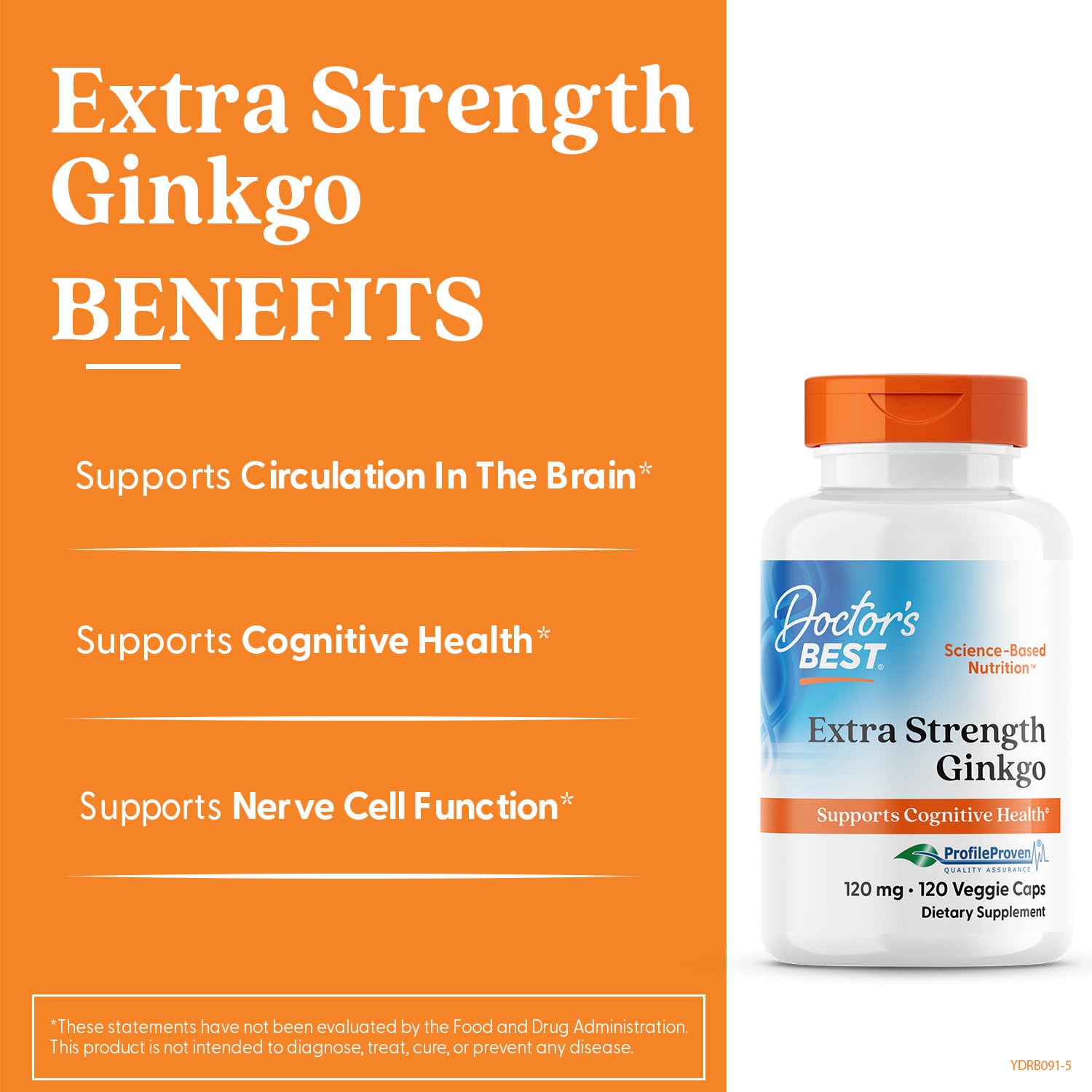 Doctor's BEST Extra Strength Ginkgo, Non-Gmo, Gluten Free, Vegan, Soy Free, Promotes Mental Function And Memory, 120 Mg, 120 Count (Pack Of 1) - Capsule