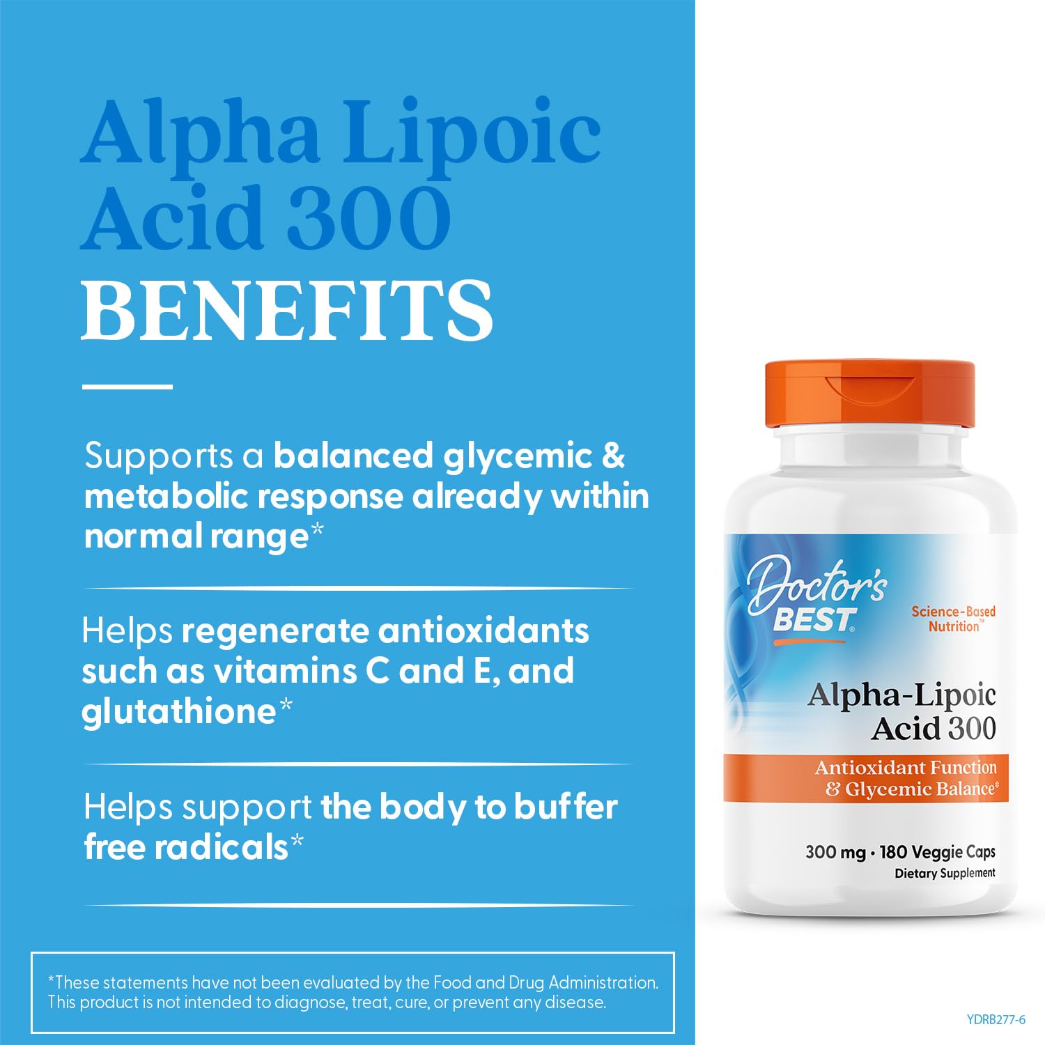Doctor's Best, Best Alpha-Lipoic Acid, 300 mg, 180 Veggie Caps
