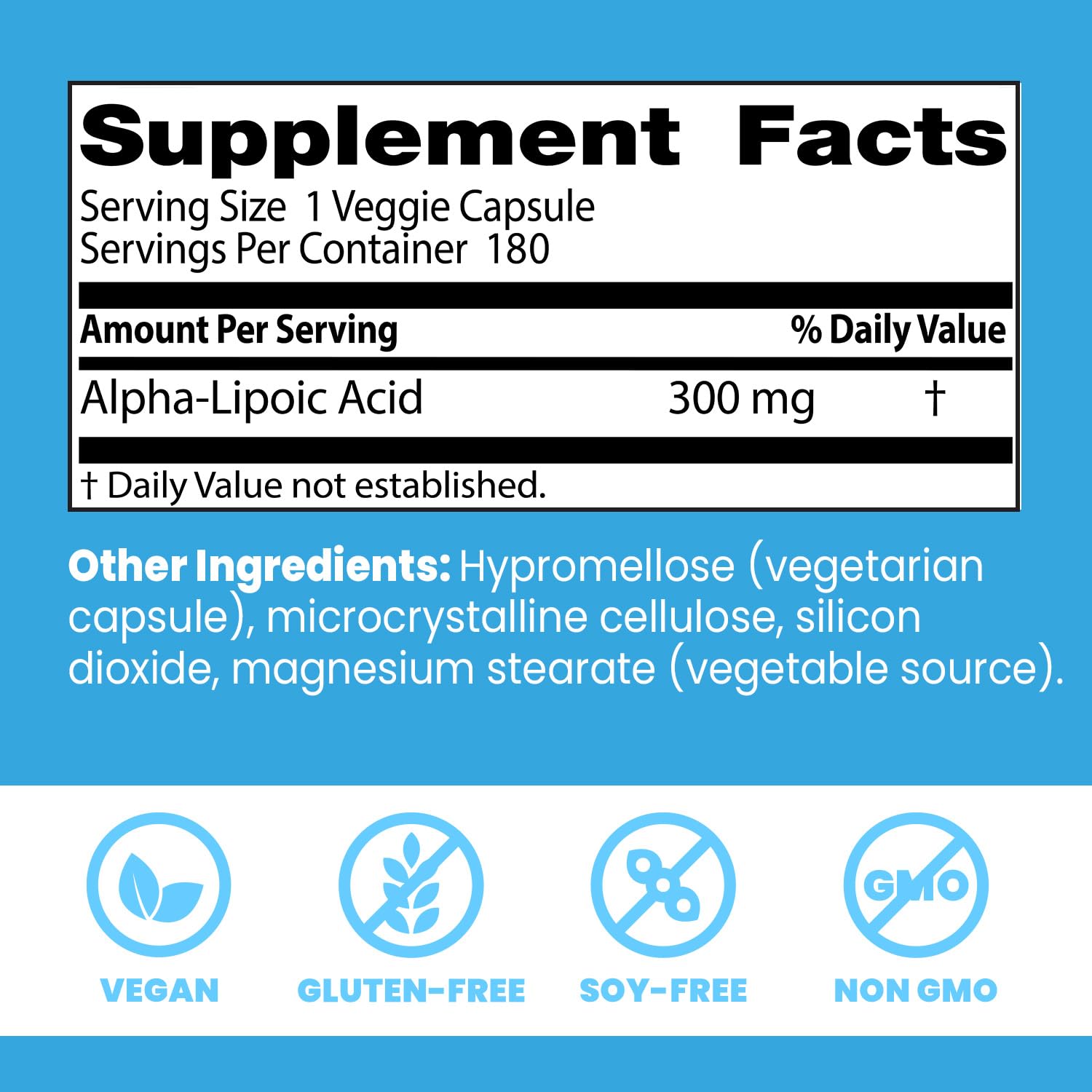 Doctor's Best, Best Alpha-Lipoic Acid, 300 mg, 180 Veggie Caps