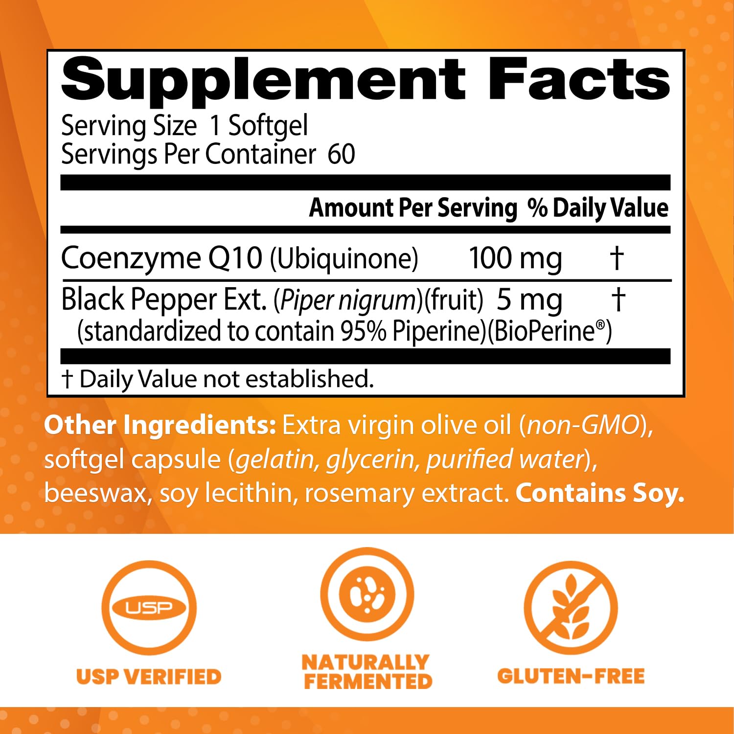 Doctor's Best High Absorption CoQ10 with BioPerine 100 mg 60 Softgels