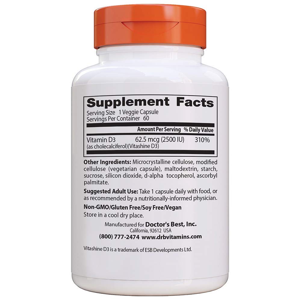 Doctors Best Vegan D3 2500  Iu 60 tablets