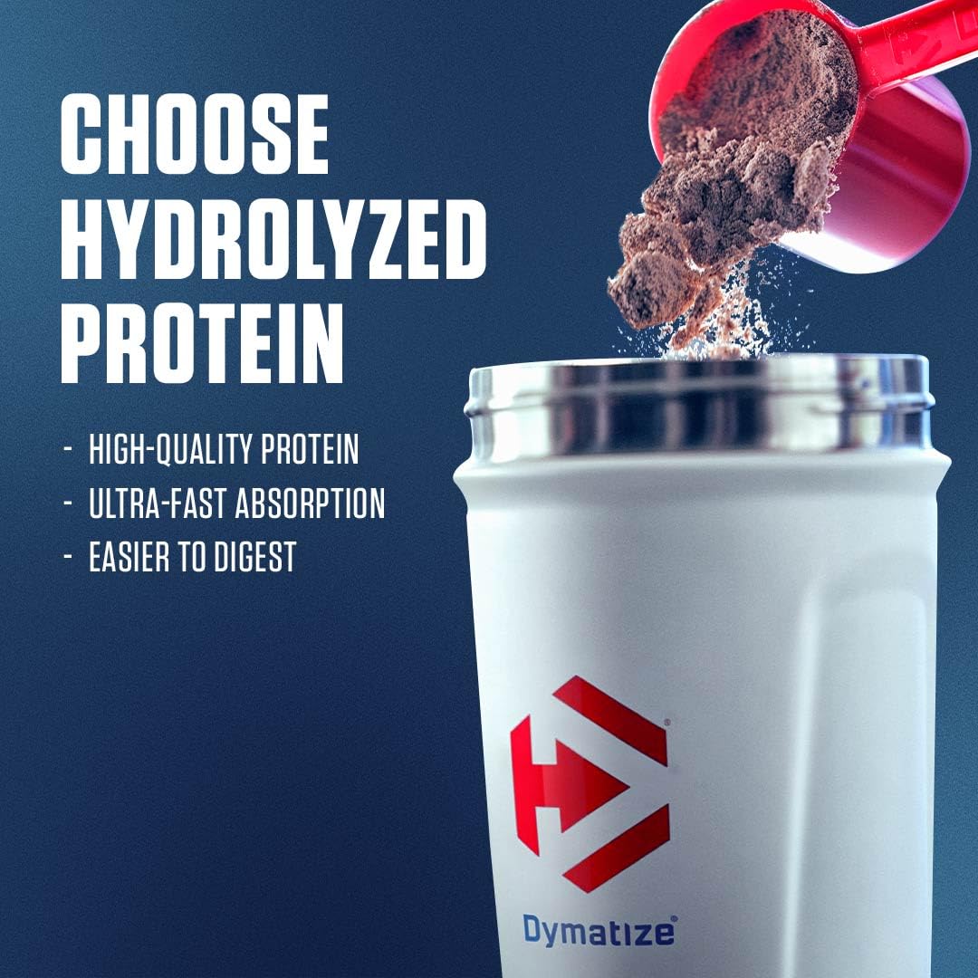 Dymatize Nutrition ISO100 Hydrolyzed Whey Protein Isolate | Fast-Digesting | Muscle Recovery Formula with Amino Acids | Low Sugar & Fat | Gourmet Chocolate | 5 lbs