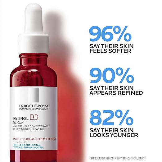 La Roche-Posay Pure Retinol Face Serum with Vitamin B3. Anti Aging Face Serum for Lines, Wrinkles & Premature Sun Damage to Resurface & Hydrate. Suitable for Sensitive Skin, 1.0 Fl. Oz