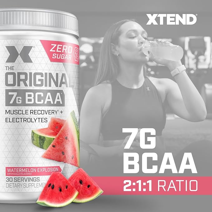 Xtend Scivation Bcaas Powder For Adults (Pre-Workout, 7G Bcaas, 0G Carbs,Sugar & Calories, 3.5 Leucine, 2.5G L-Glutamine, 1G Citrulline Malate) - 402Gm, 30 Servings (Watermelon)