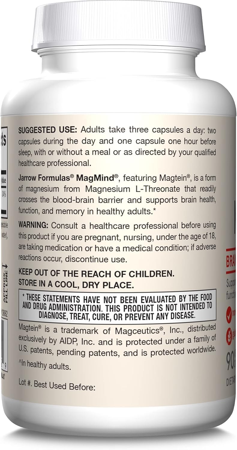 Jarrow Formulas, Magmind Nutritional Supplement, 90 Veggie Capsules