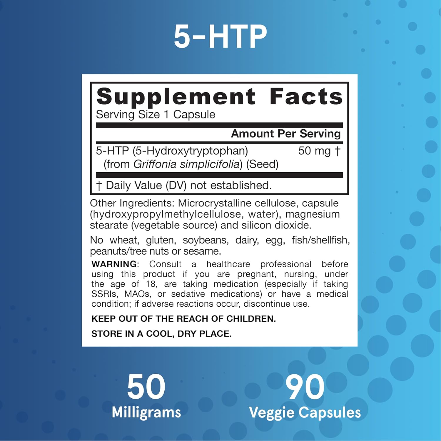 Jarrow Formulas, 5-HTP, 50 mg, 90 Veggie Caps