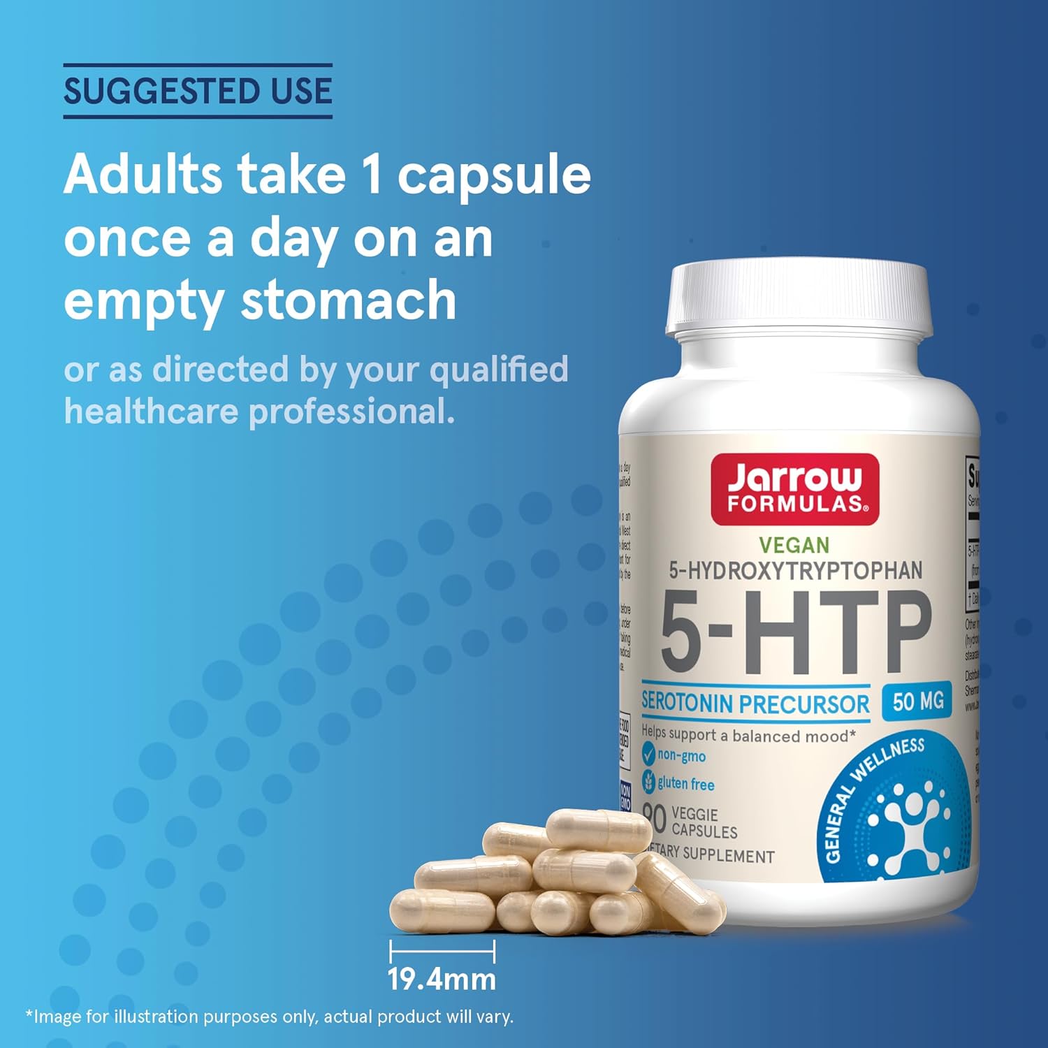 Jarrow Formulas, 5-HTP, 50 mg, 90 Veggie Caps