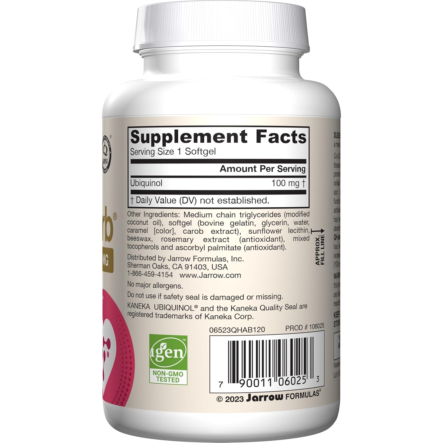 Jarrow Formulas Qh-Absorb Formulas Ubiquinol 100 Mg Softgel- 120 Count