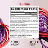 Jarrow Formulas, Taurine, 1000 mg, 100 Capsules