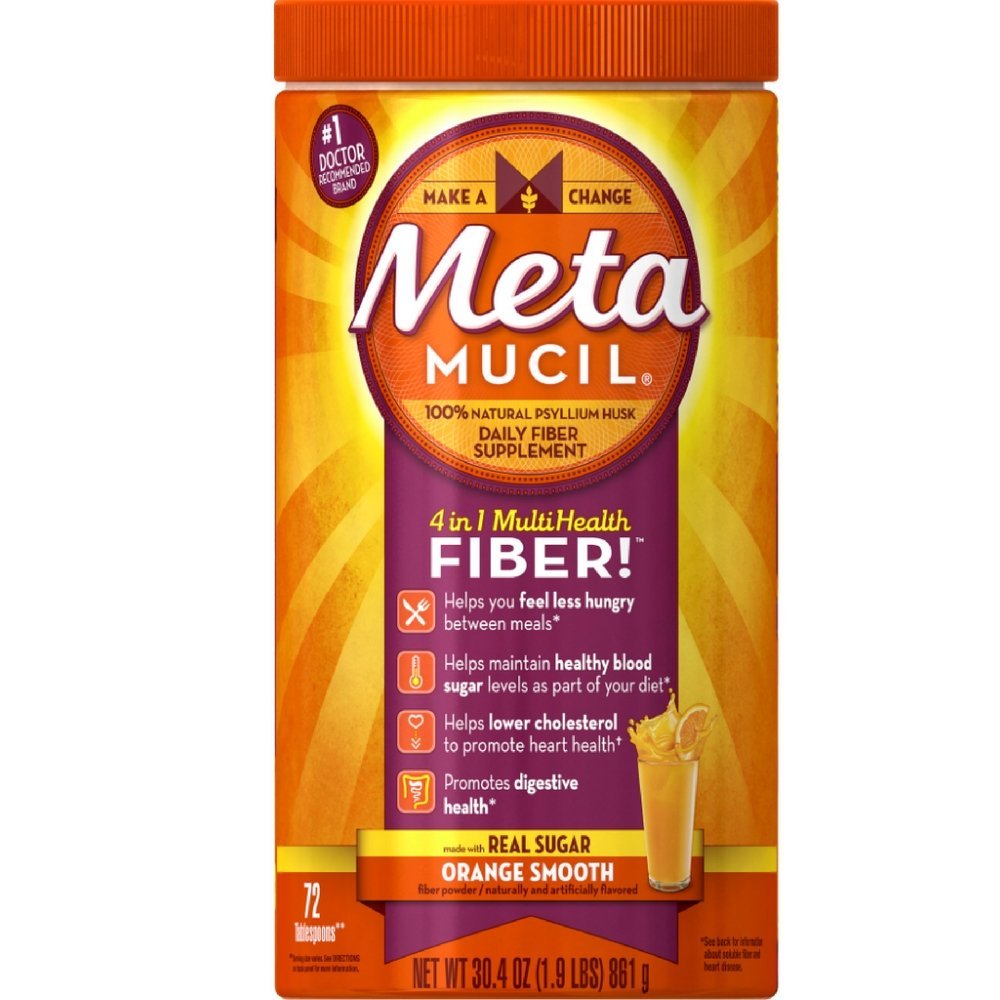 Meta Mucil 4-in-1 fiber real sugar 72 tablespoons 30.4 oz