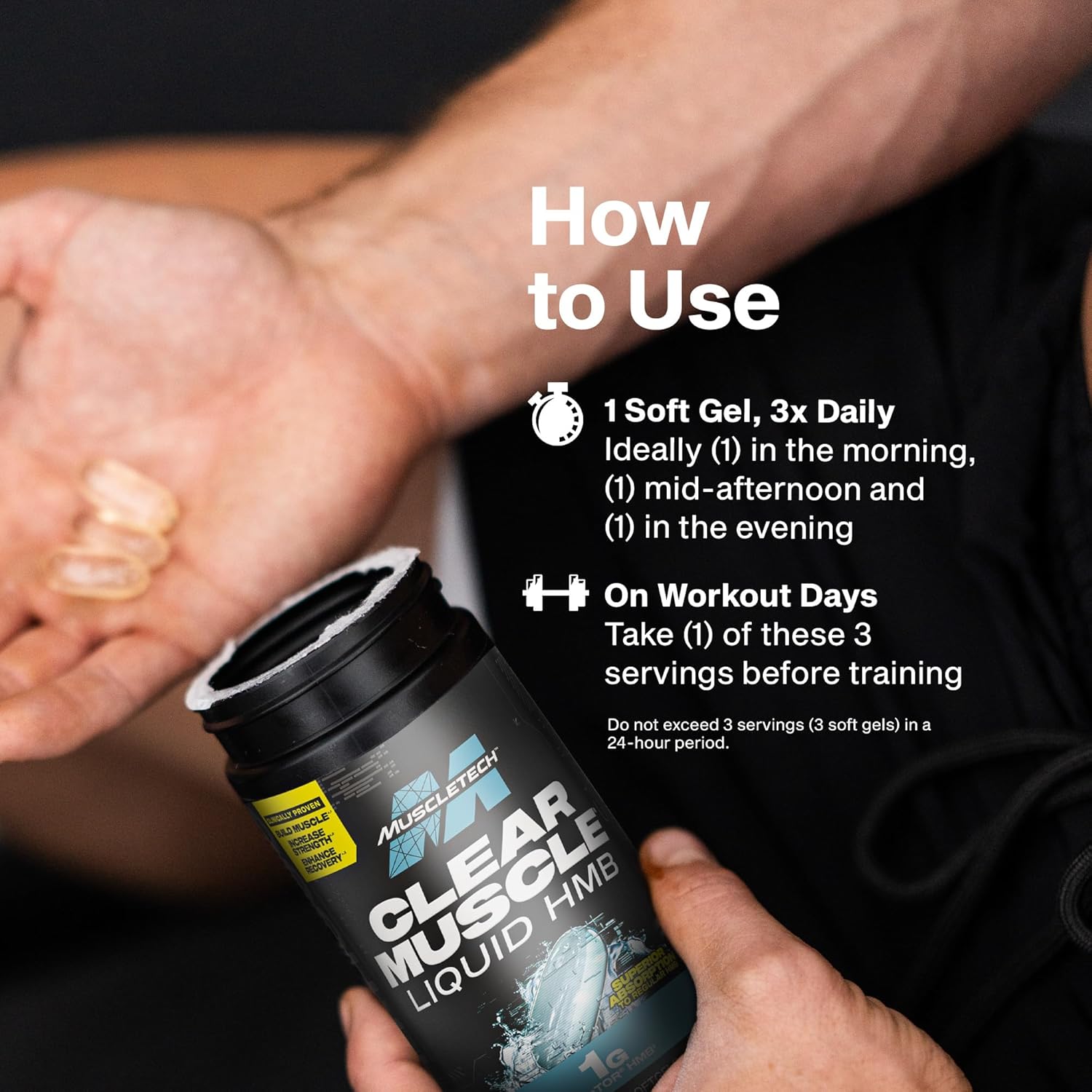 MuscleTech Clear Muscle Post Workout Muscle Recovery Supplement, 42 Liquid Softgels
