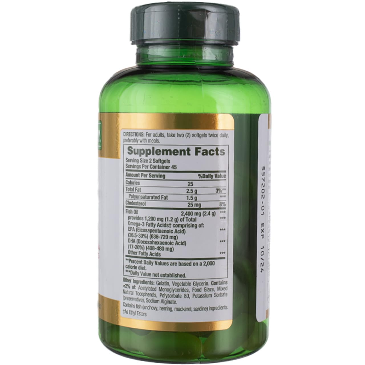 Nature's Bounty Fish 2400 mg Oil Softgels 90