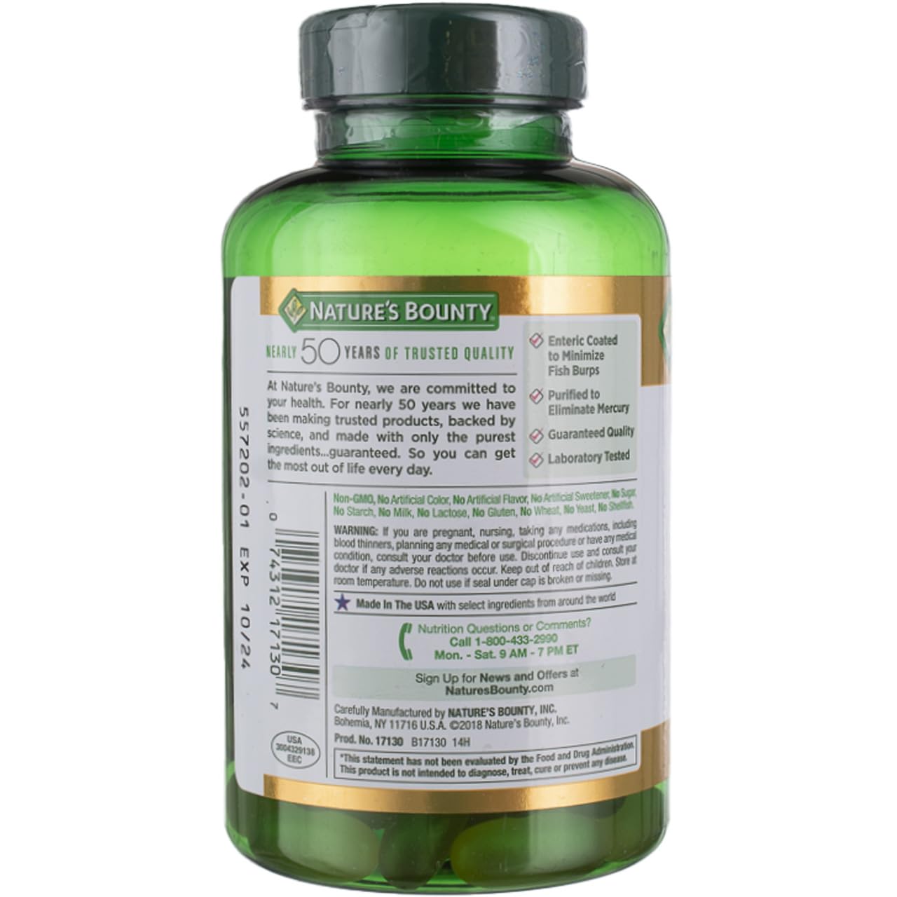 Nature's Bounty Fish 2400 mg Oil Softgels 90