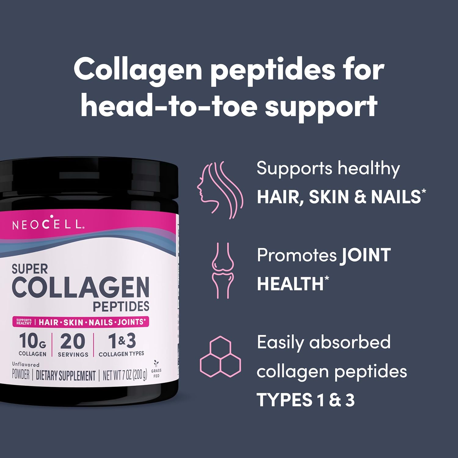 NeoCell Super Collagen 6600 mg - Pack of 7 oz Powder
