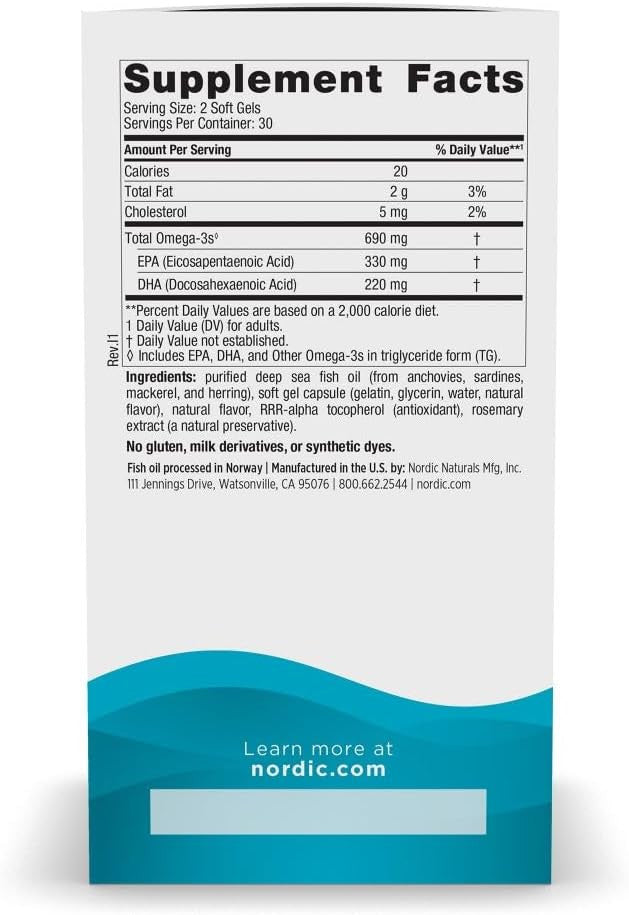 Nordic Naturals Omega-3 690mg, 60 Softgels