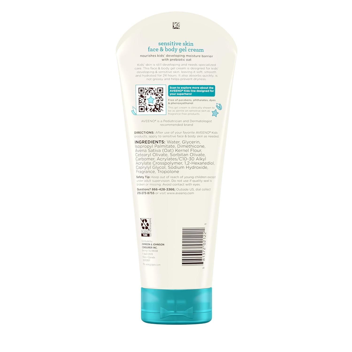 Aveeno Kids Face & Body Gel Cream, 8 oz