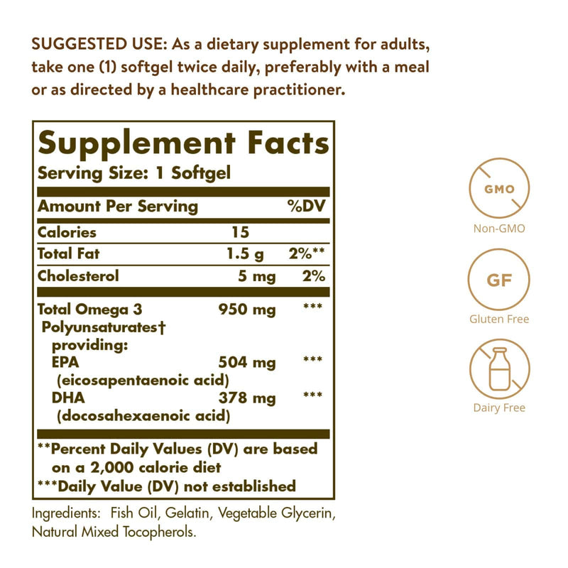 Solgar Omega-3 950mg 50ct - additional product view