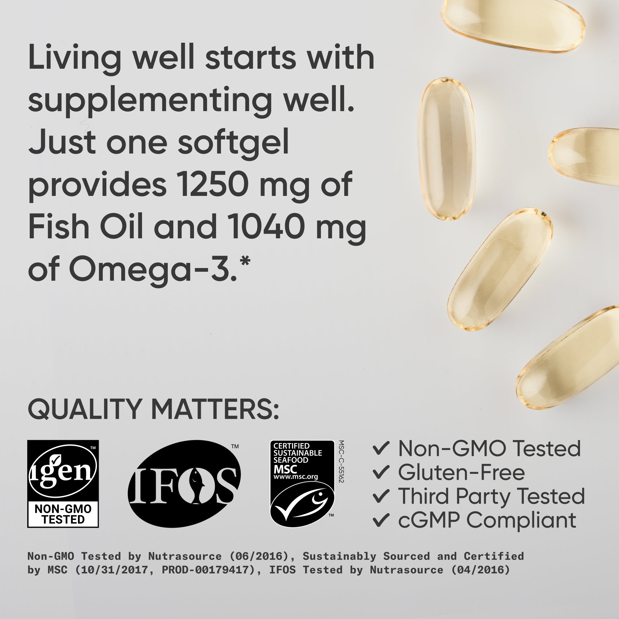 Sports Research Omega-3 Fish Oil 1250mg 90ct - dosage
