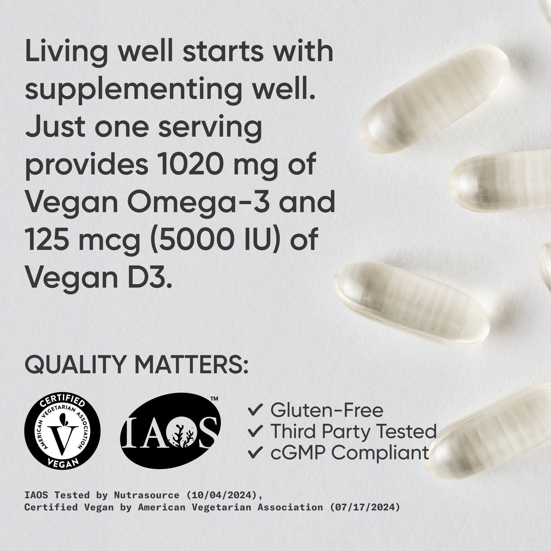 Sports Research Vegan Omega+D3 - dosage information
