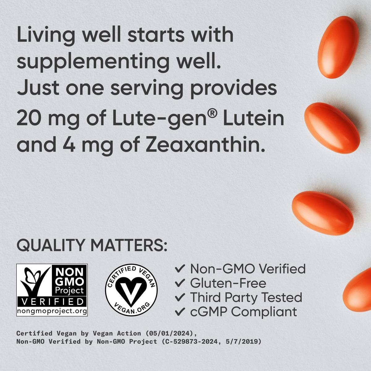 Sports Research Lutein Zeaxanthin - dosage information