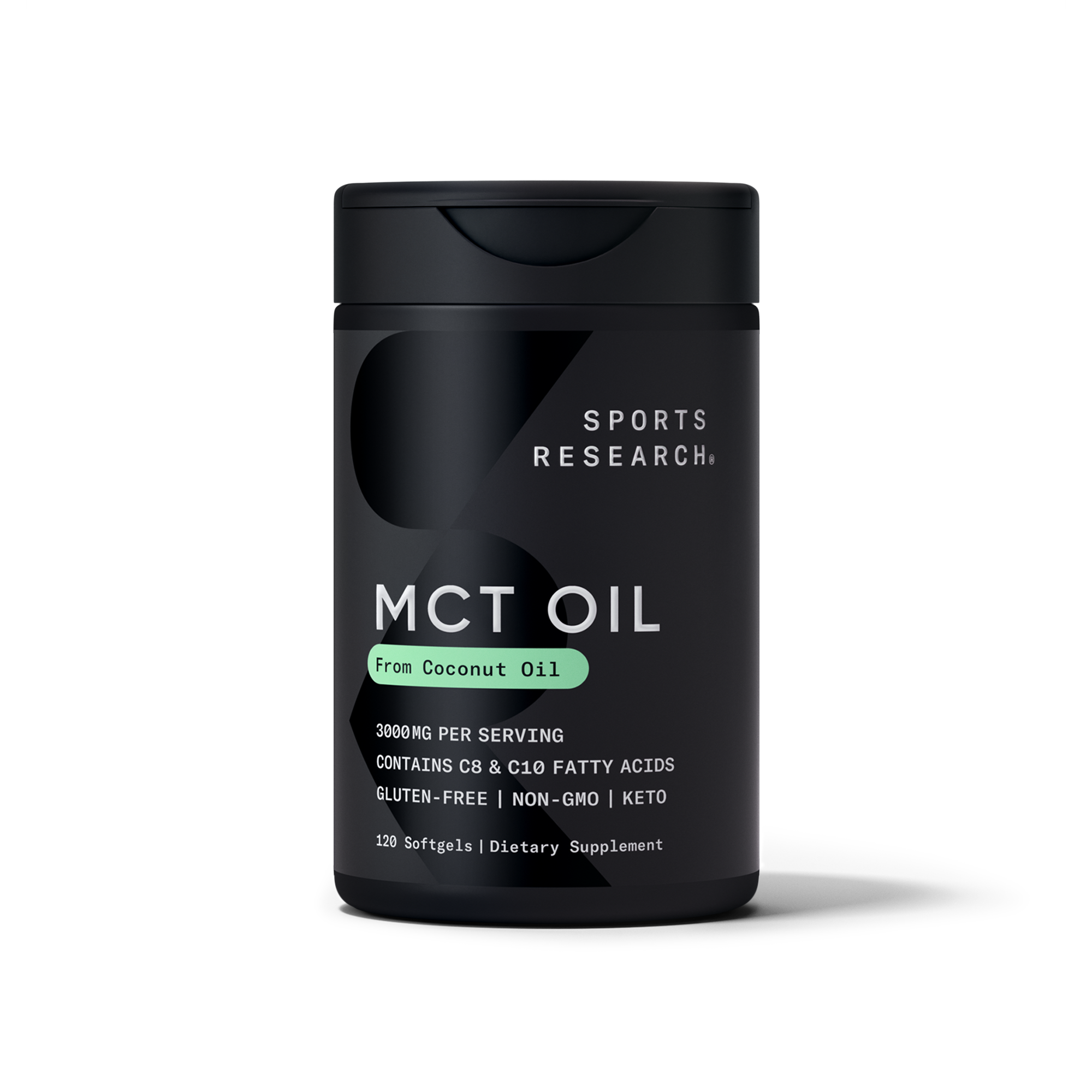 Sports Research MCT Oil 3000mg 120 Softgels - front of bottle