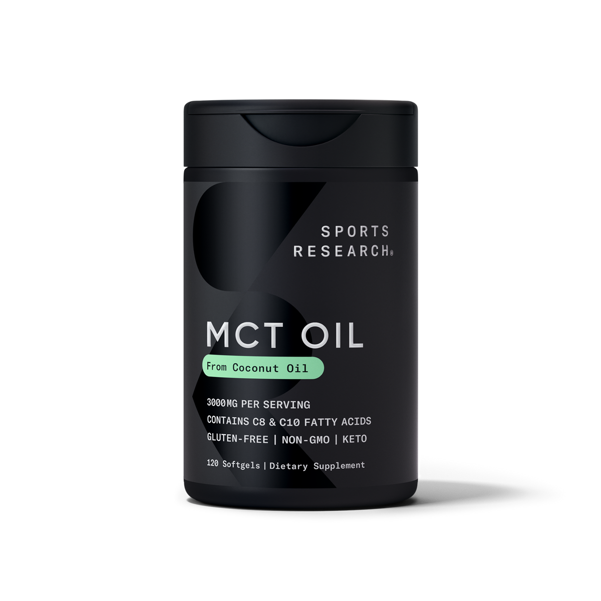 Sports Research MCT Oil 3000mg 120 Softgels - front of bottle