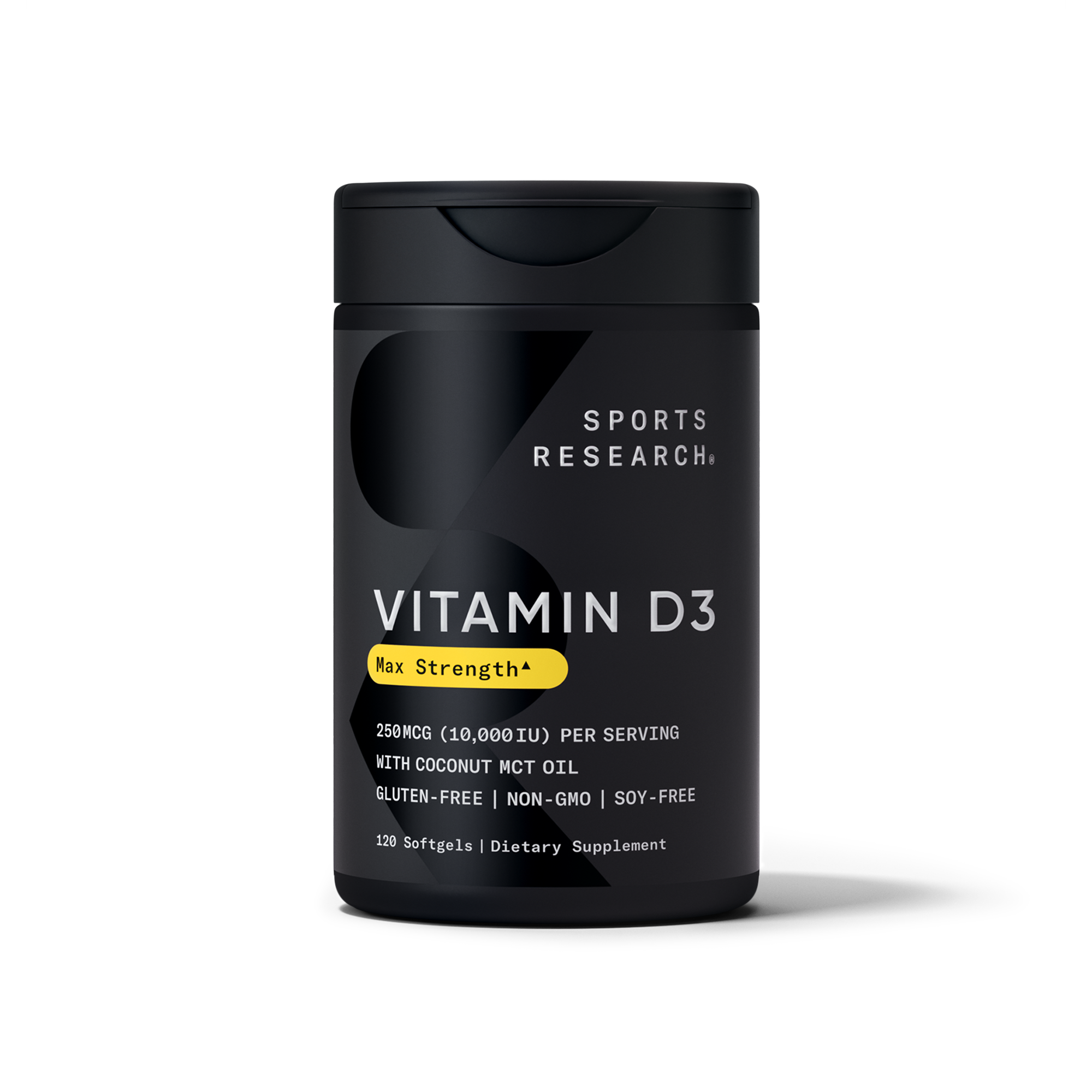 Sports Research Vitamin D3 10000IU 120 Softgels - front of bottle