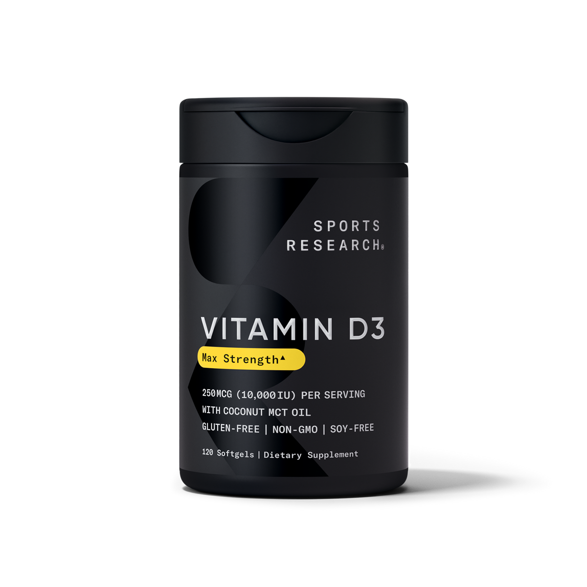 Sports Research Vitamin D3 10000IU 120 Softgels - front of bottle