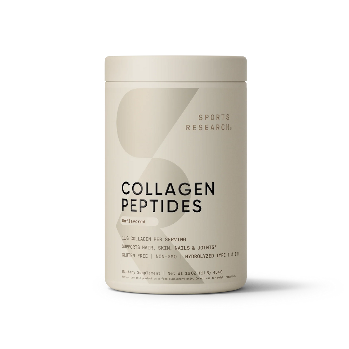 Sports Research Collagen Peptides Supports Healthy Skin, Hair, Nails, Bones & Joints Unflavored 16 oz