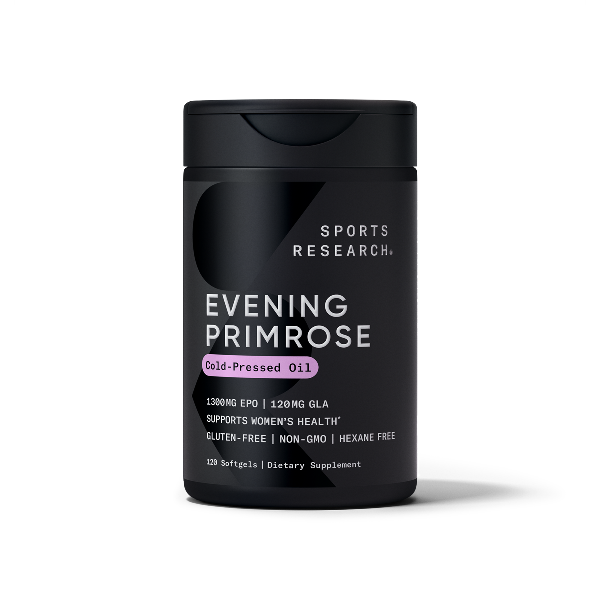 Sports Research Evening Primrose Oil 1300mg 120 Softgels - front view
