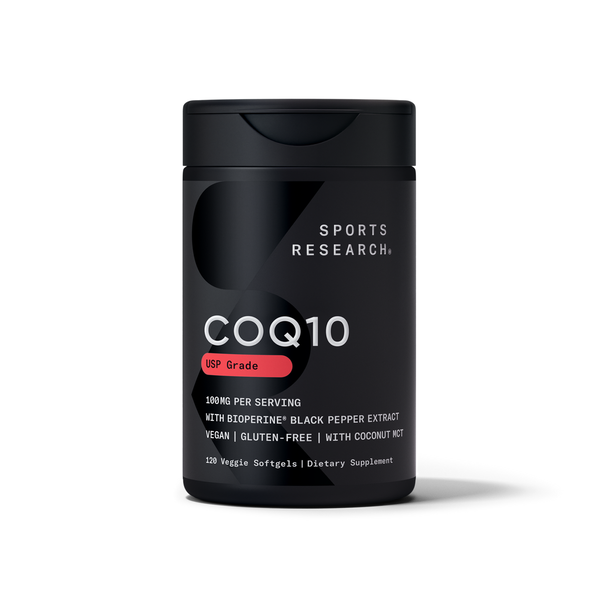 Sports Research CoQ10 100mg 120 Softgels - front view