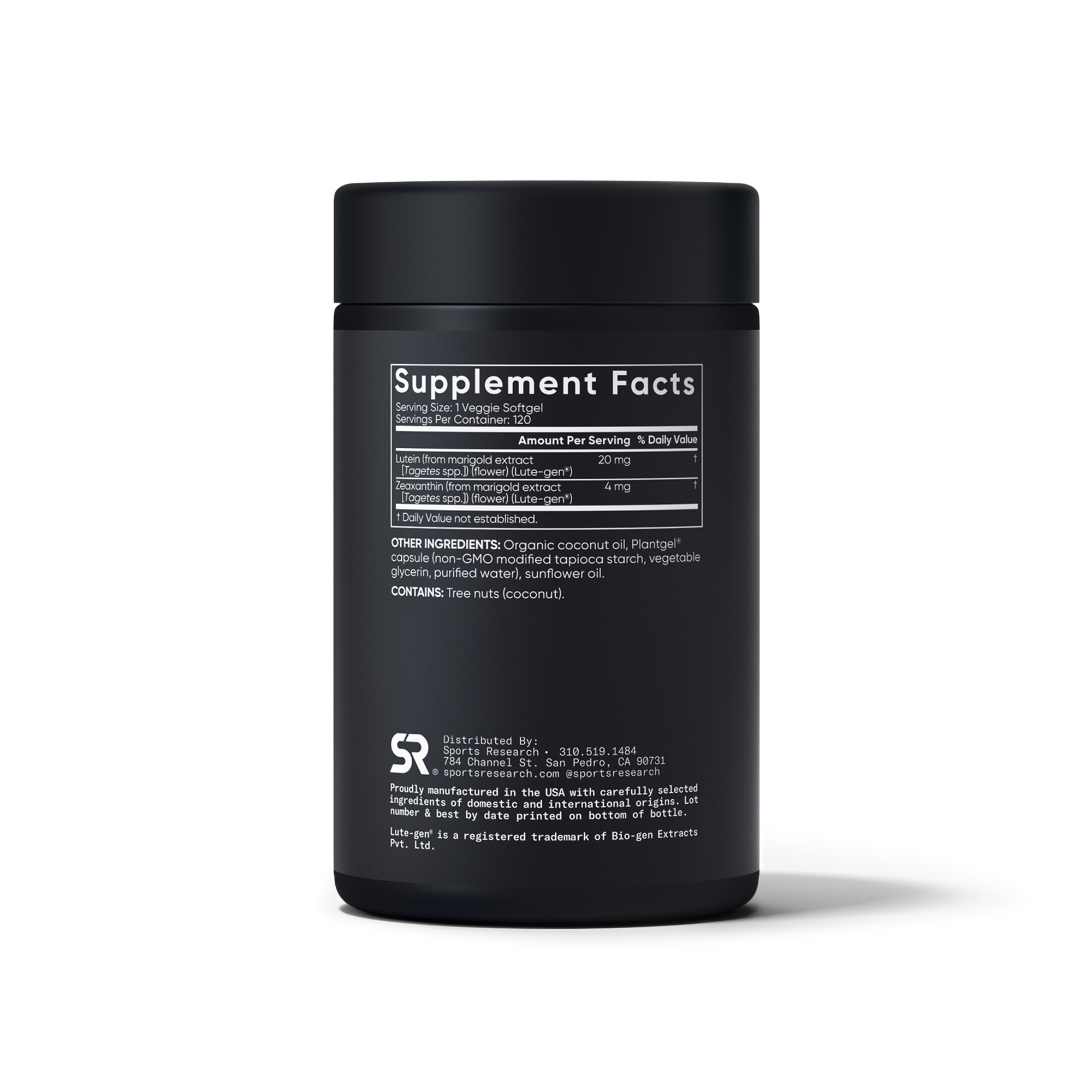Sports Research Lutein Zeaxanthin - right angle view