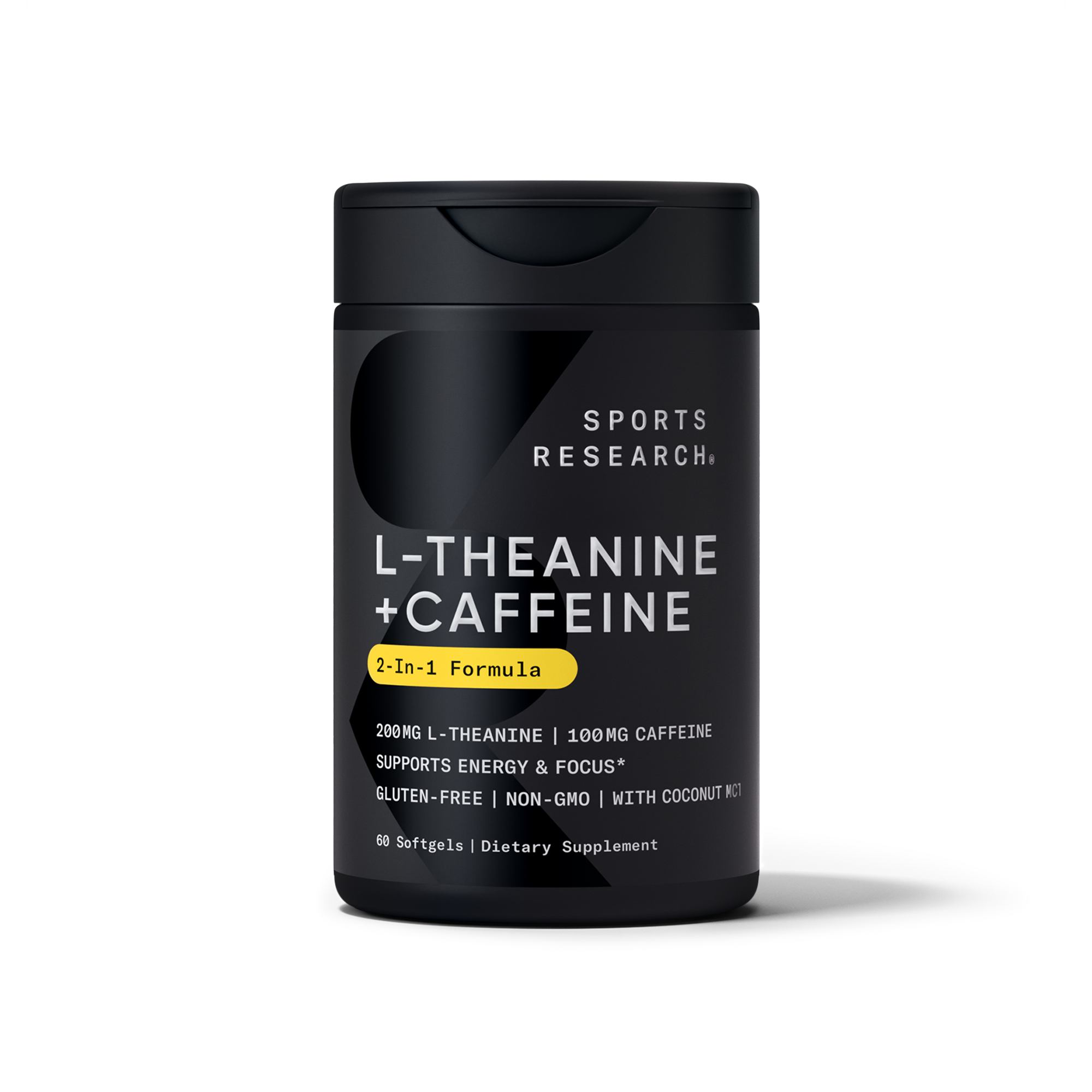 Sports Research L-Theanine + Caffeine 60ct - front of bottle