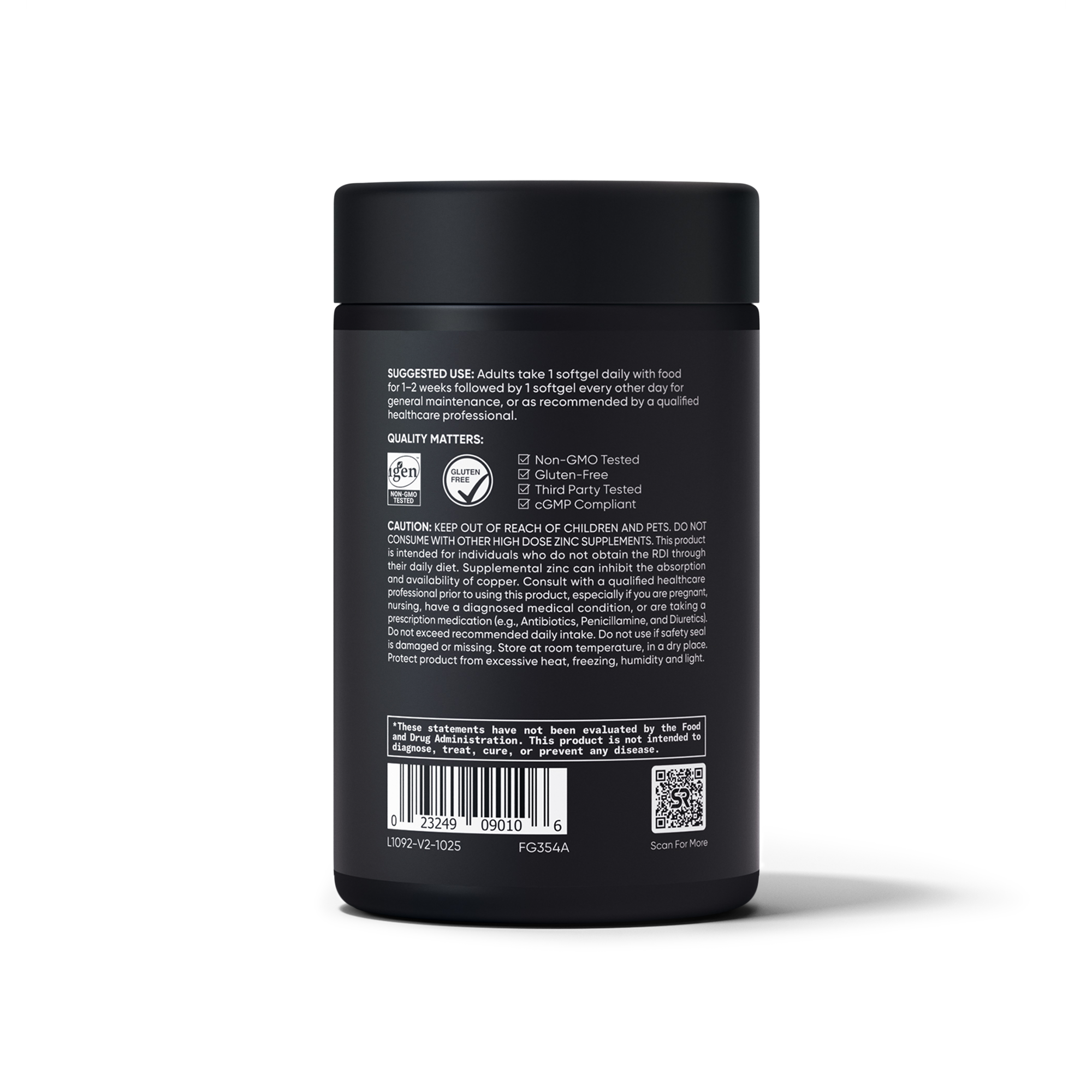 Sports Research Zinc Picolinate - left angle view