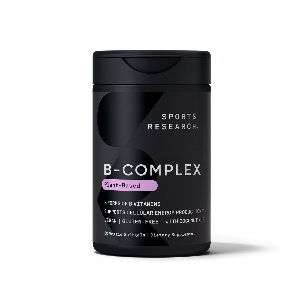 Sports Research Vitamin B Complex 60 Softgels - front of bottle