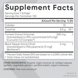 Sports Research Turmeric Curcumin C3 Complex 500 Mg with 95% Curcuminoids, Bioperine and Organic Virgin Coconut Oil.120 Capsules