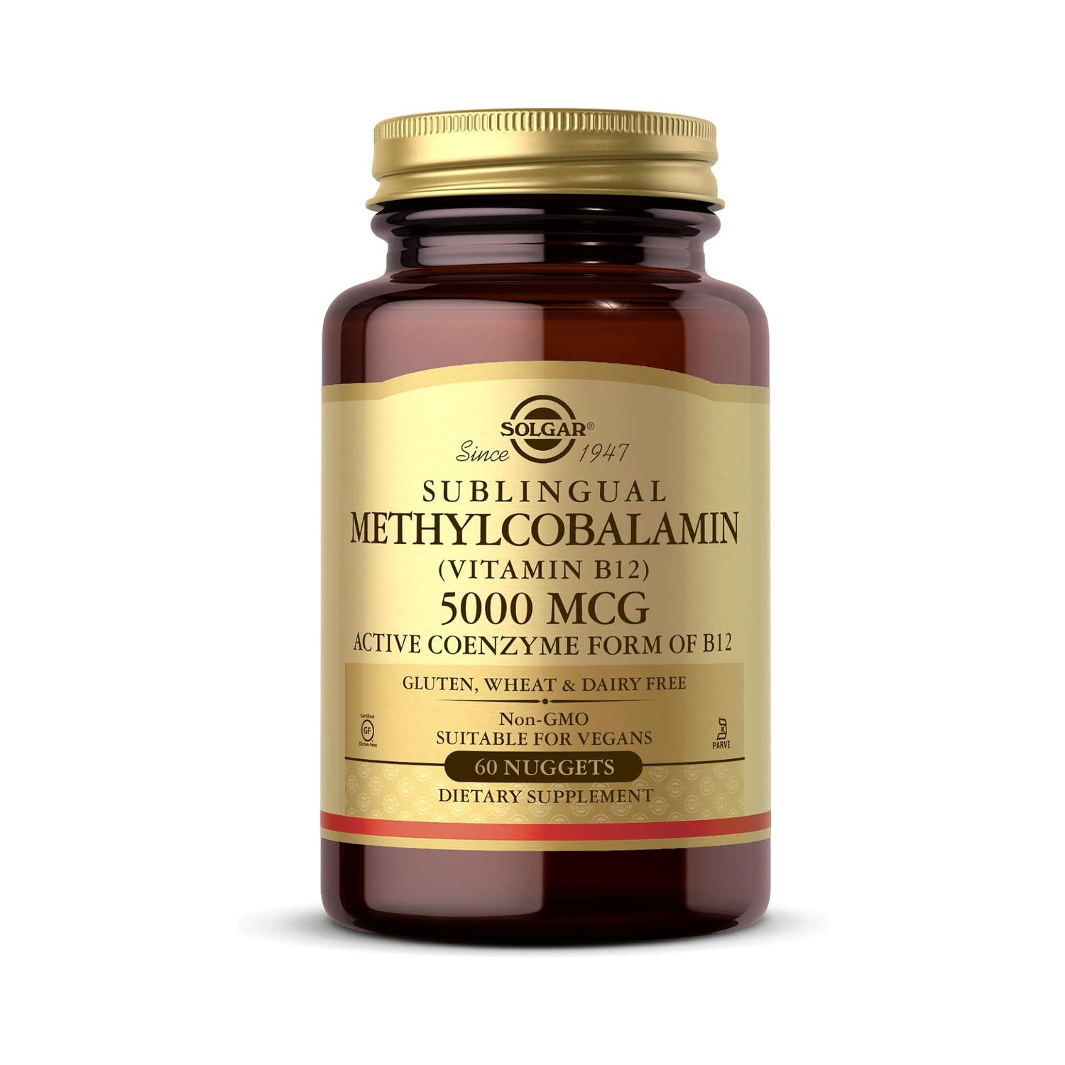 Solgar Sublingual Methylcobalamin B12 5000mcg 60ct - front of bottle