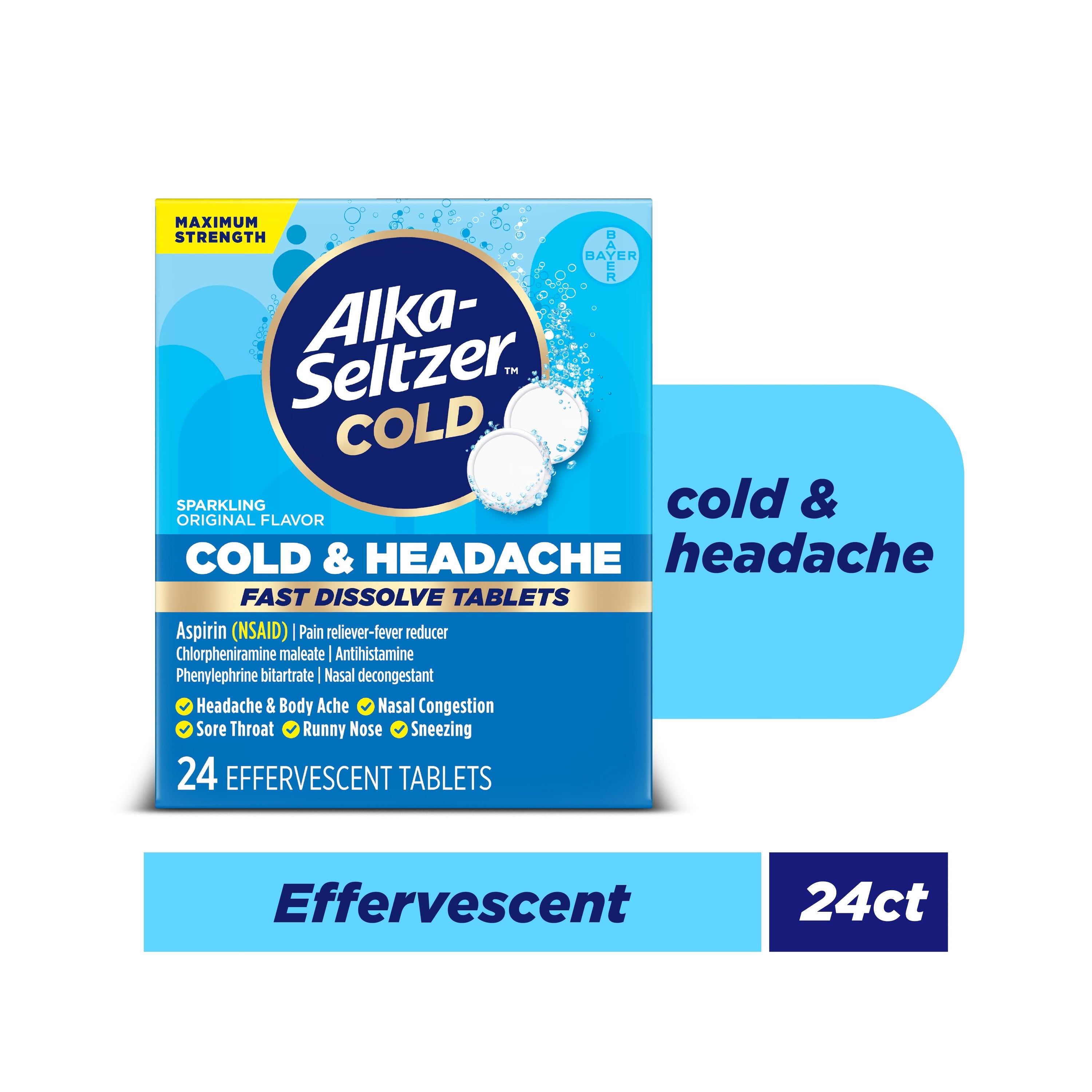 Alka-Seltzer Plus Severe Cold Original 24ct - front of box